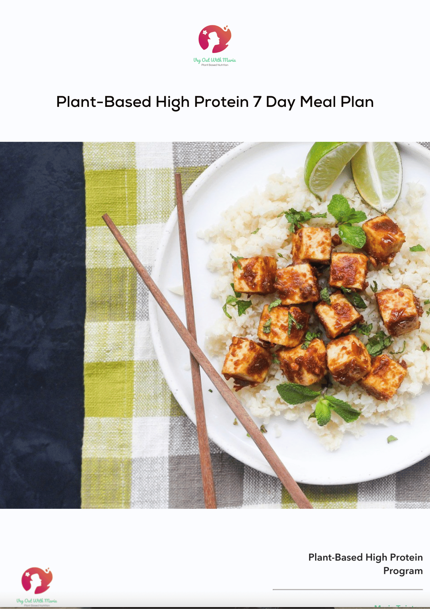 Plant-Based High Protein Program 7 day Meal Plan. Veg Out With Maria